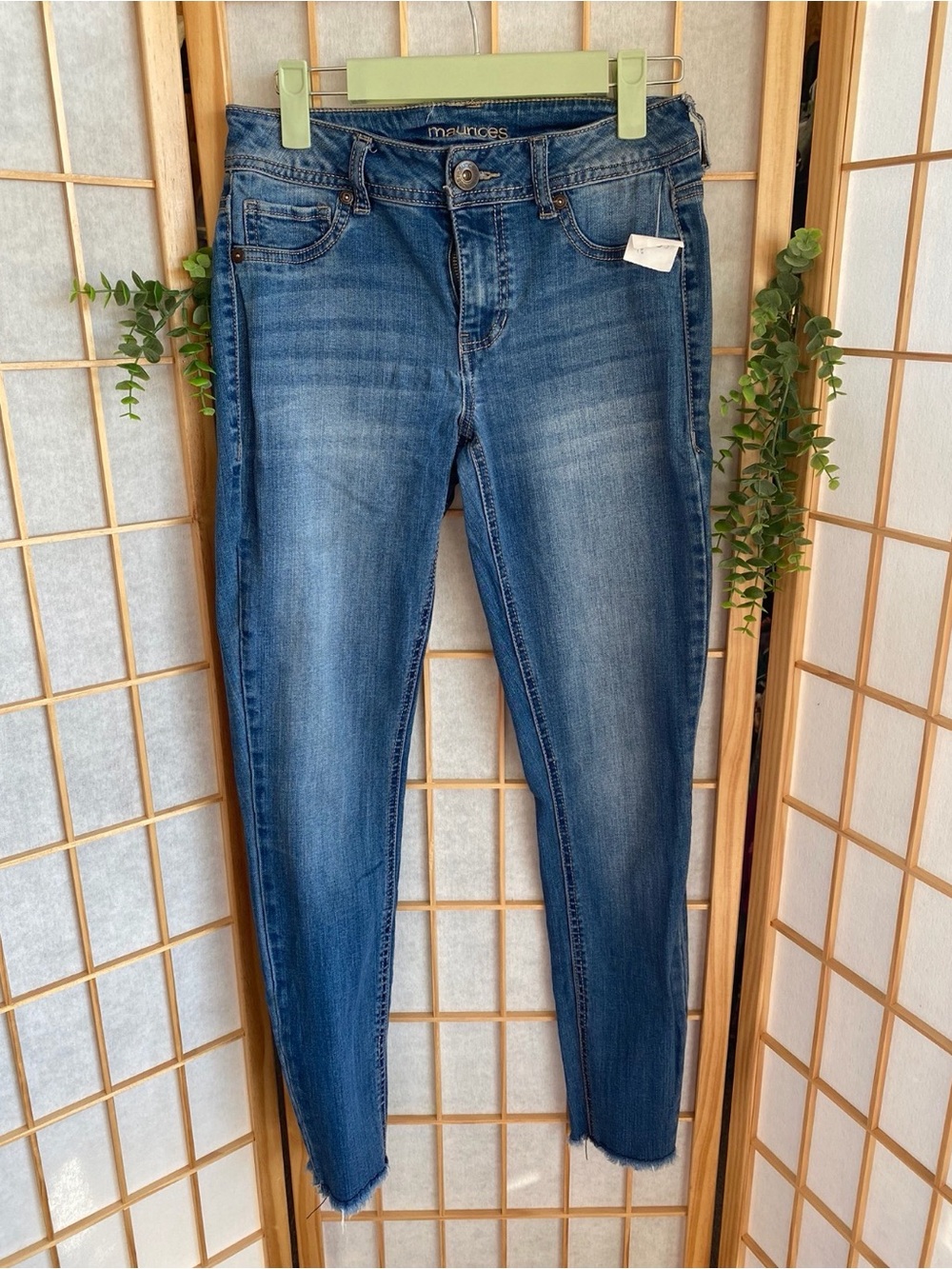 Maurices Medium Blue Skinny Jeans with Fading